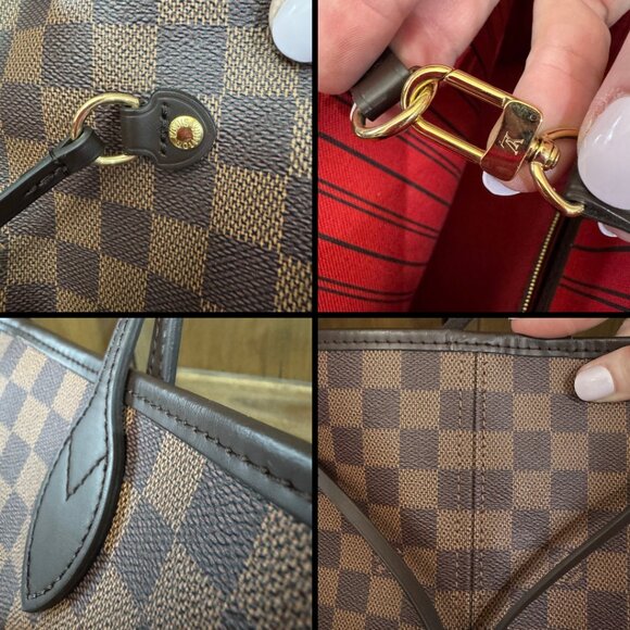 2024 Louis Vuitton Neverfull GM Damier Ebene Tote Bag w/ Cherry Red Interior - Picture 11 of 14